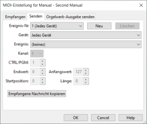 Abb. MIDI Send ohne Parametern